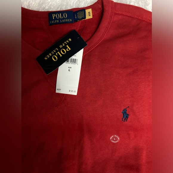 Ralph Lauren Polo Garnet Red Crew Neck Sweatshirt sz Large - Picture 5 of 8